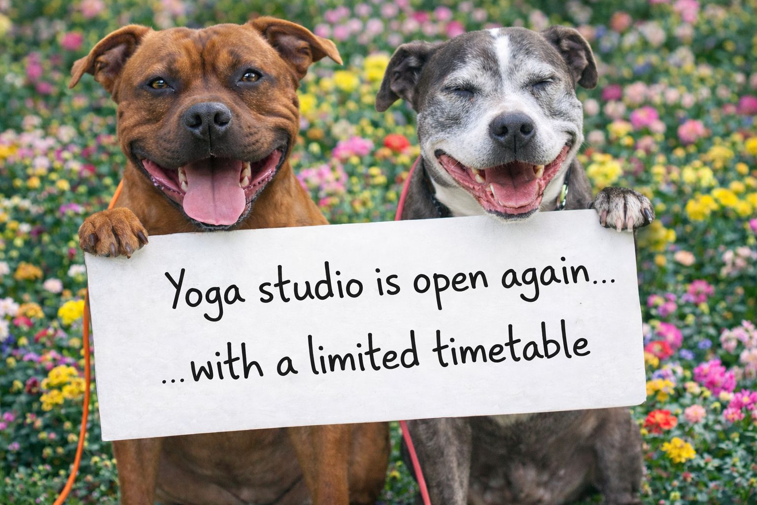 Yoga studio has re-opened… with a limited timetable
